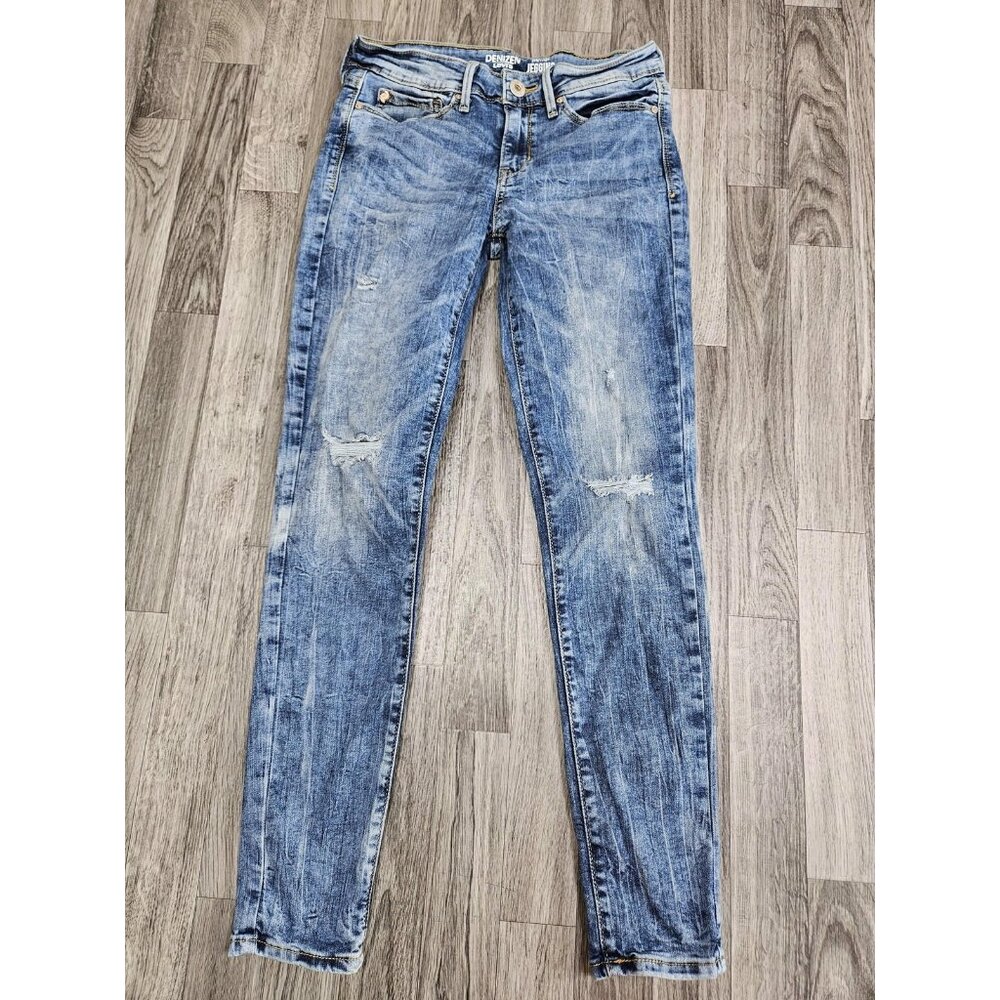 Denizen from Levi's Jeans Womens 7 Blue Low-Rise Jegging‎ Distressed Stretch